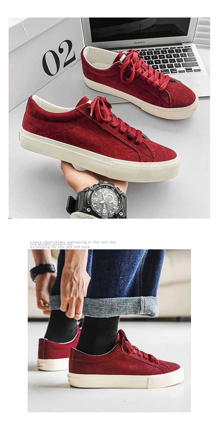 Suede Leather Skateboard Shoes Wholesale Customized Logo Canvas Shoes