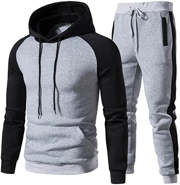 Jogging Activewear with Long Sleeve Pullover Hoodies, Casual Sweatsuit for Men