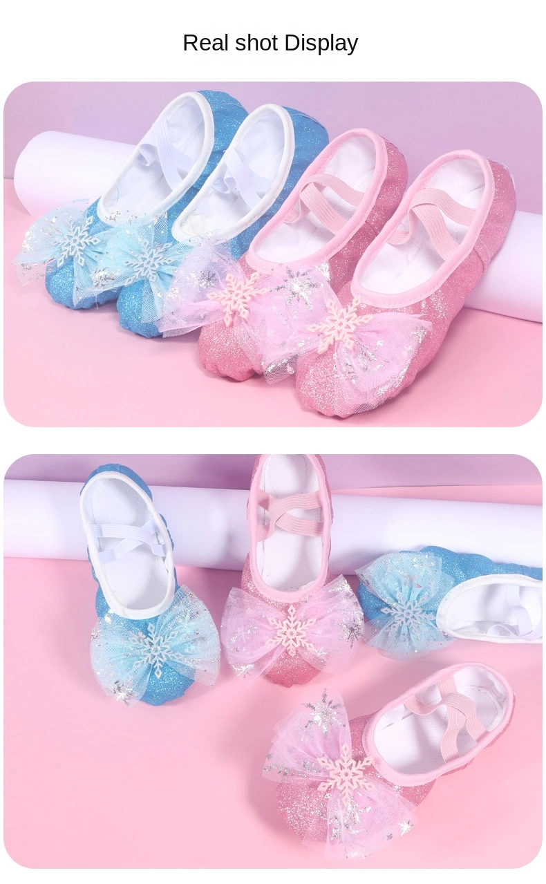 Flower Adorn Professional Girls Adult Women Dance Performance Wear Ballet Shoes