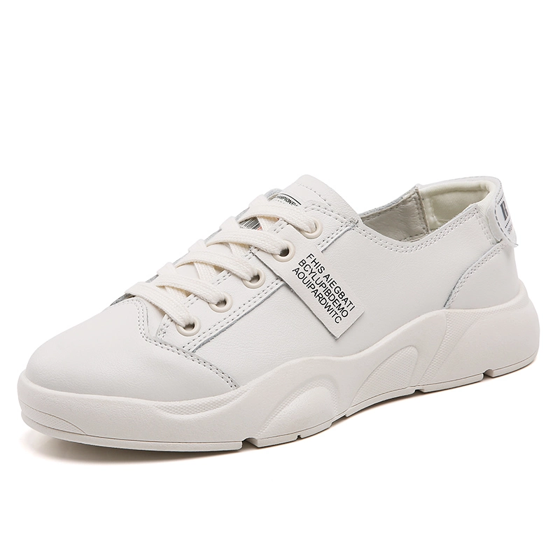 White Leather Sports Shoes Fashion Sneakers for Women Athletic Running Shoes