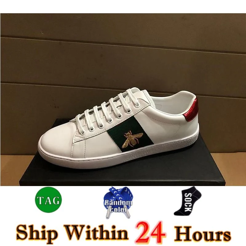 Designer Classic Shoes Women Cartoon Casual Shoes Jogging Shoe Bee Ace Genuine Leather Canvas Embroidery Print Stripes Classic Men White Green