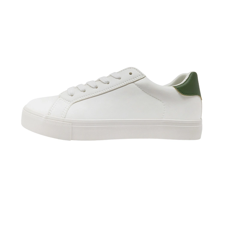 Cheap White Trainers Sport PU Upper Sole Trendy White Sneakers Vulcanized Shoes