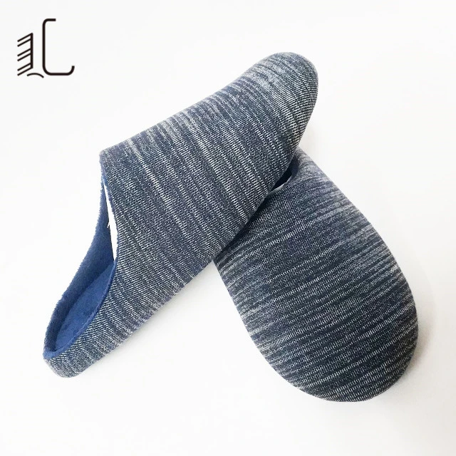 High Quality Soft Winter Mens Custom Stripe Knit Mule Slippers Shoes for Men