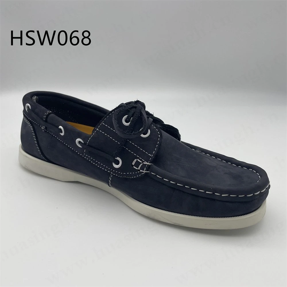 Ywq, Lace-up Style Soft Leather Lining Dark blue Peas Shoe Pure Hand-Made Slip-Proof Rubber Outsole Causal Penny Shoe Hsw068