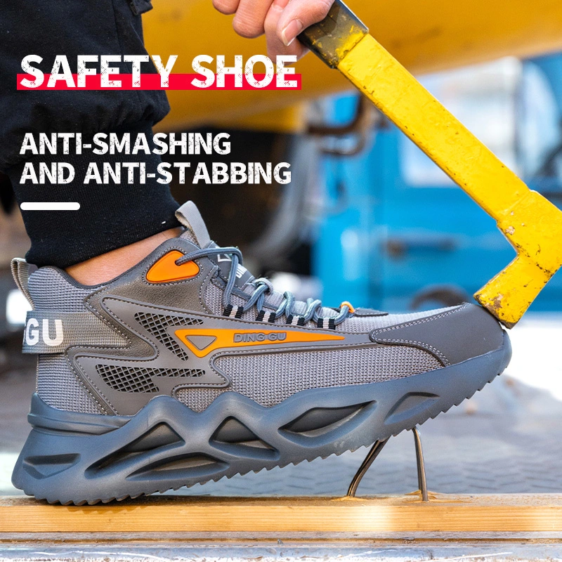 Newest Style Hot Sales Lightweight Breathable Steel Toe Work Shoes Anti-Smashing Construction Men Safety Shoes