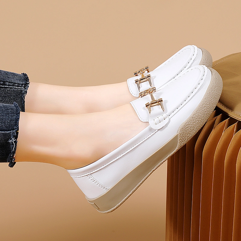 Stylish Slip-on Loafers with Buckle for Fashionable Women