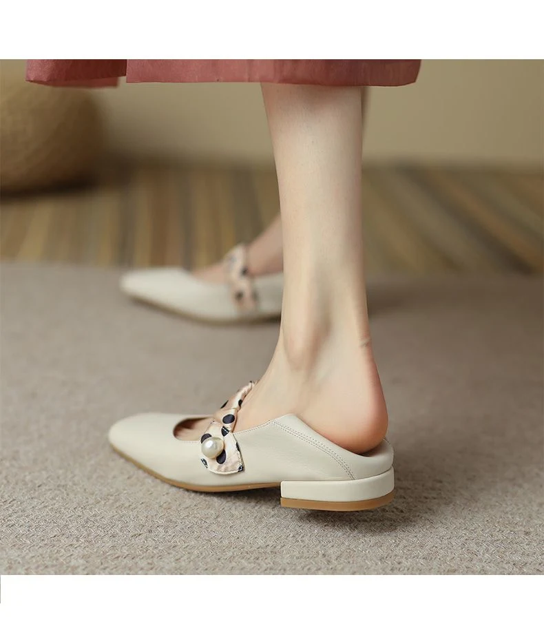 New Retro Mary Jane Shoes Square Toe Soft Genuine Leather Casual Pump Shoes for Women