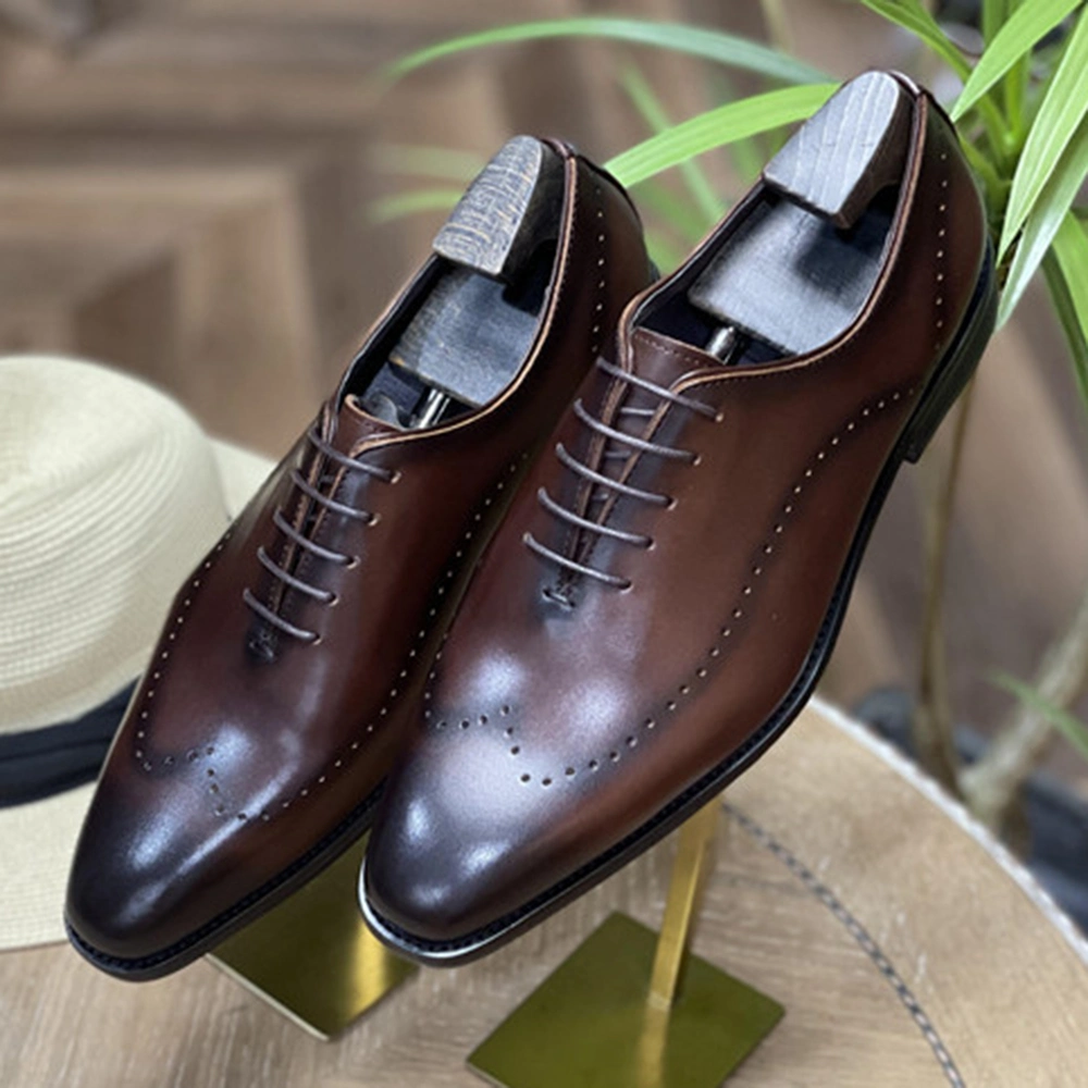 Factory Hot Sales British Style Genuine Leather Engraving Wedding Formal Business Shoes