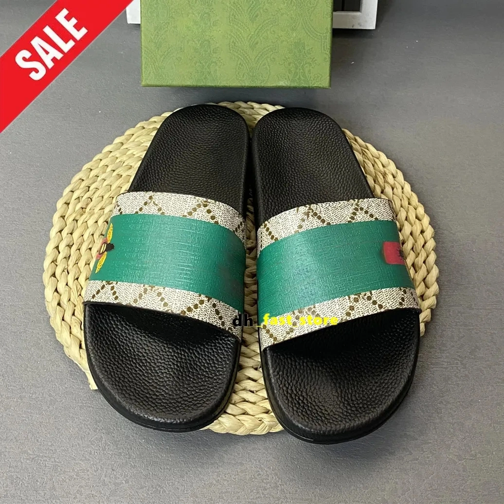 Designer Sandals Floral Slippers for Men Women Summer Room Beach Flatssandale Gear Sole Rubber Leather Brocade Slippers Luxury Claquette Mules Pantoufle