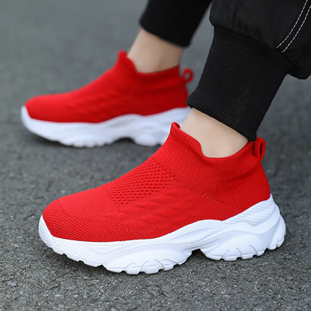 ODM Casual Kids Sneakers Low MOQ Knitted Children Sock Sport Shoes