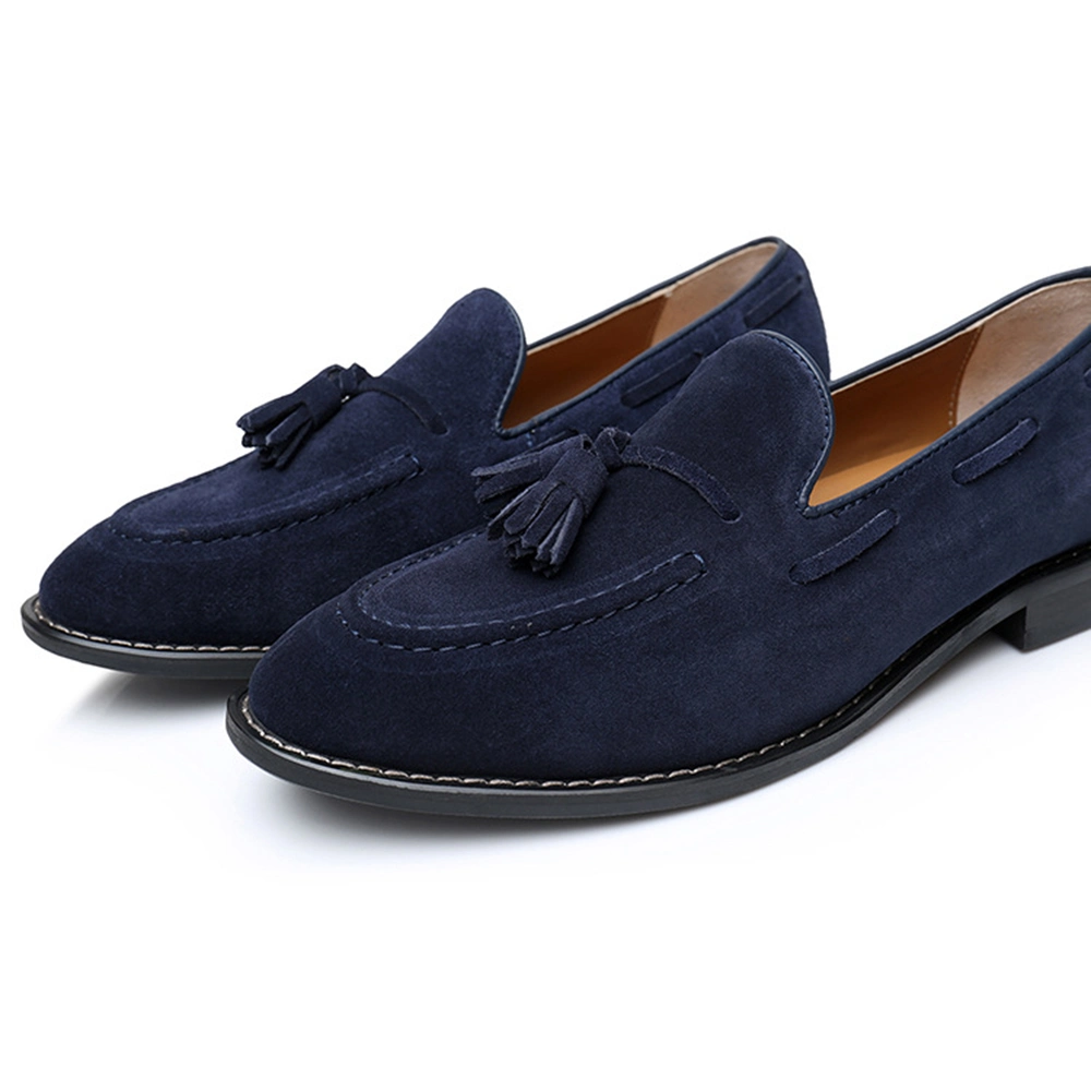 Summer Walk Suede Cow Leather Slip on Casual Moccasin Gommino Dress Shoes Men Penny Brown Tassels Loafers