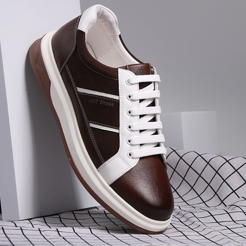 Adit New Design Lace-up Men Leather Sport Shoes Sneakers Custom Logo Shoes for Men