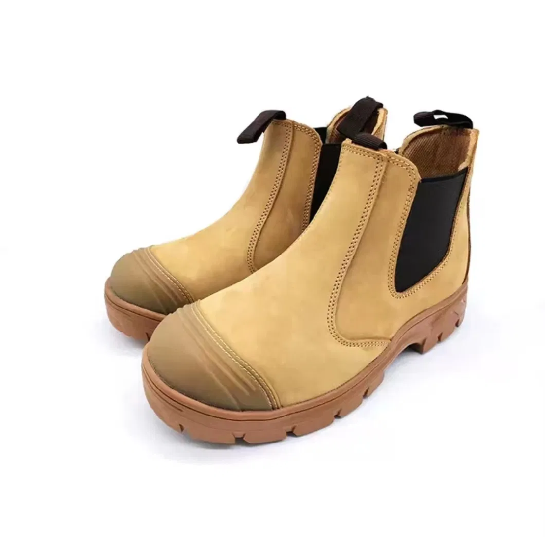 Armor Wheat Pull up Elastic Sided Scuff Cap Safety Boots Shoes