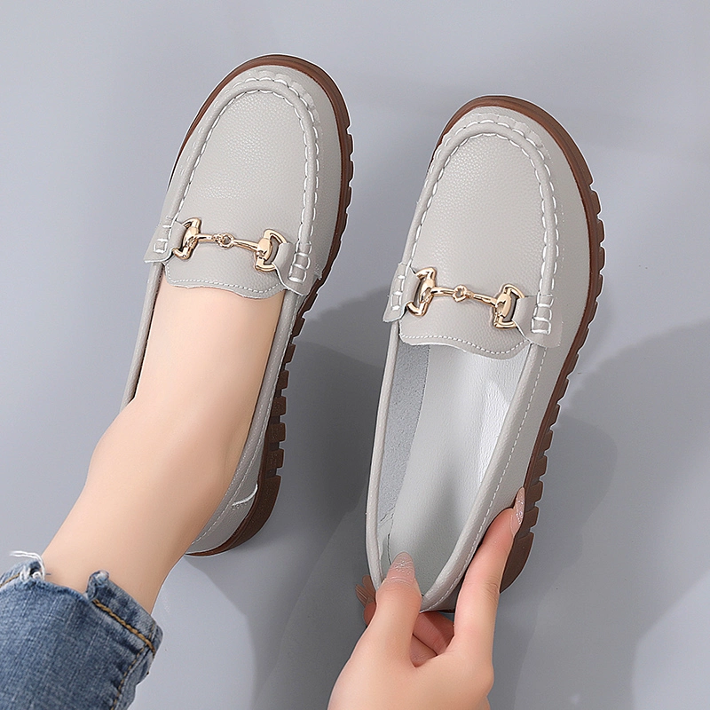 Reasonably Priced Luxury Fashion Women&prime;s Shoes - Slip-on Loafers with Metal Buckle