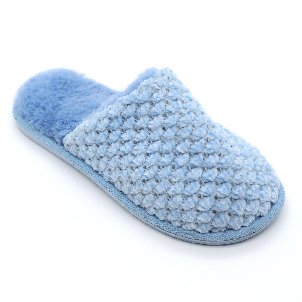 Sherpa Soft Fur Soft Sole Indoor Use Chunky Knit Women Mules Slippers