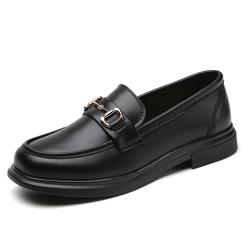 Stylish Metal Buckle Slip on Loafers for Women