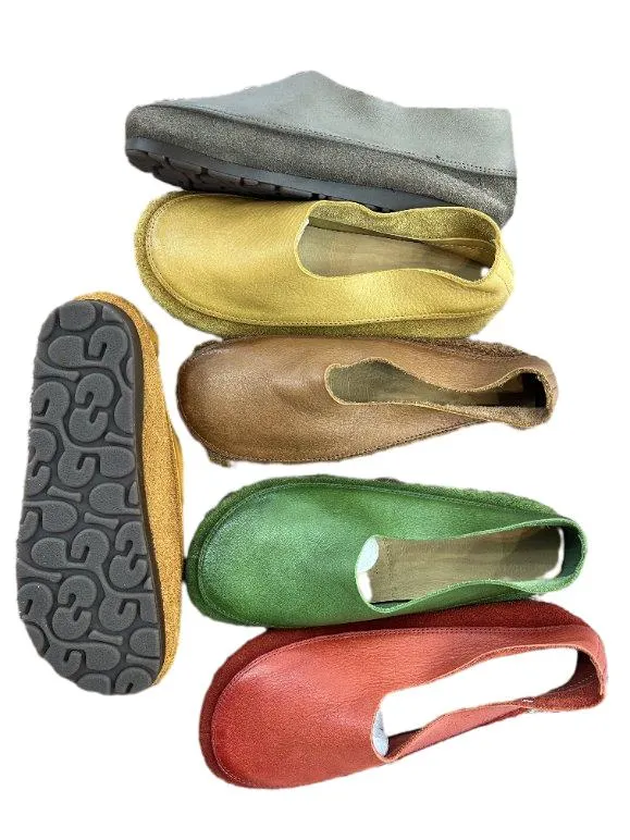 Factory Price Multicolor Fashion Women Casual Slip-on Flat Leather Shoes