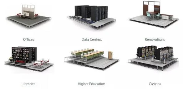 Bare Finish OA Network Raised Floor OA 600 Steel Net Raised Access Floor for Office Block