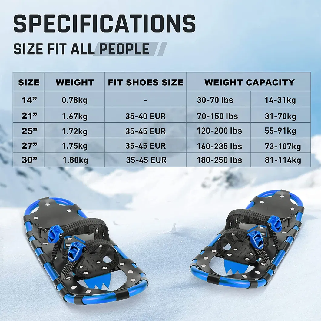 Winter Sports Camping Ski Products Anti-Slip Aluminum All Terrain Snowshoes Snow Skiing Shoes