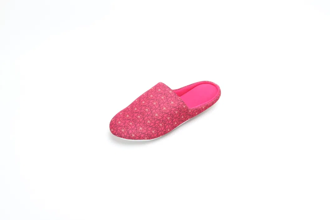 Spanish Print Style Indoor Slippers Mule Flat Fushia 22as156-02