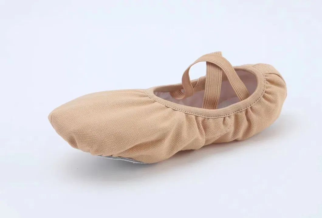 High Quality Pink Tan Stretch Canvas Ballet Shoe