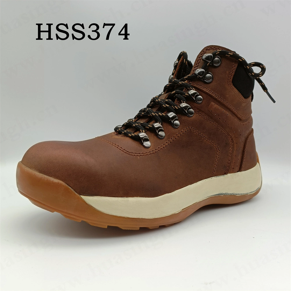 Lxg, Heavy Casting Industrial Middle-Cut Sport Safety Boot Anti-Puncture Steel Toe Insert Rubber Sole Grey Safety Shoe HSS381