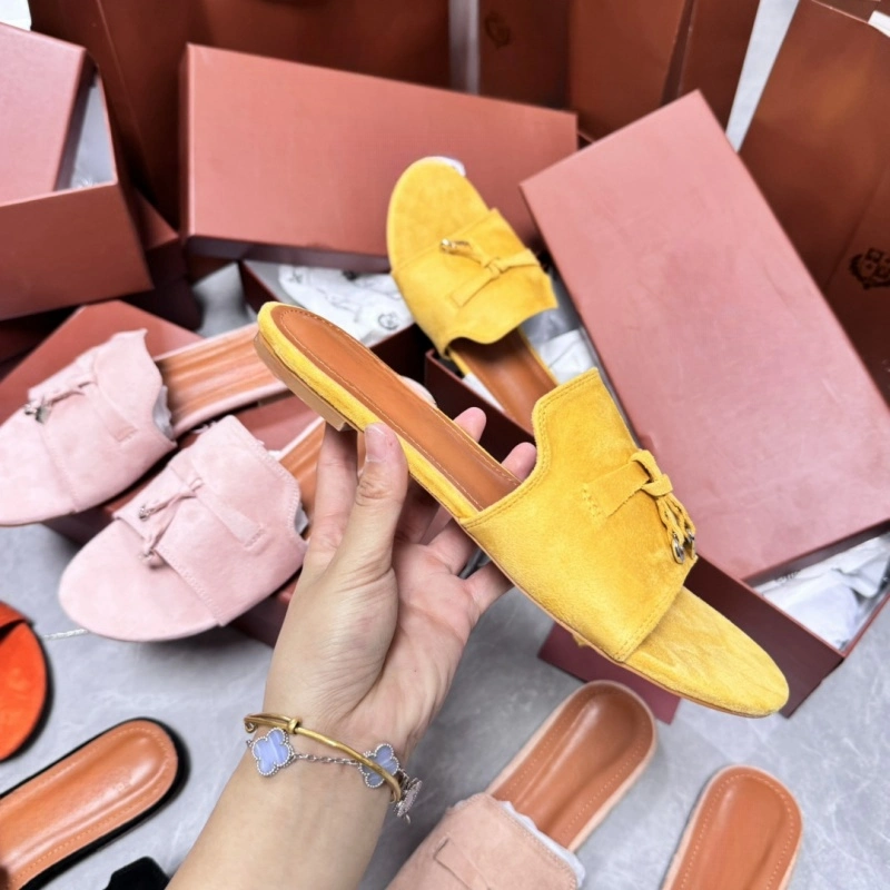 Leather Special Original Replicas Brand Online Store Soft Home Flat Women Mule Slippers