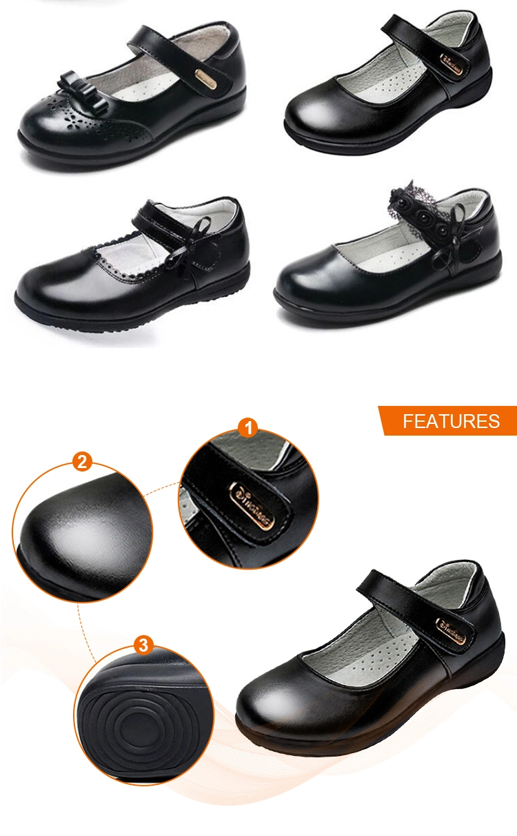 Student Back to School Kids Shoes Black Leather Kids School Shoes