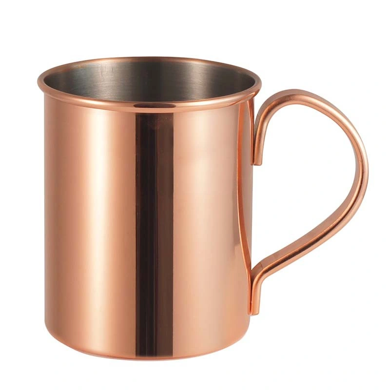 Hot Sell Stainless Steel Custom Engraved Hammer Point Plain Copper Moscow Mule Metal Beer Mule Mug with Handle Grip