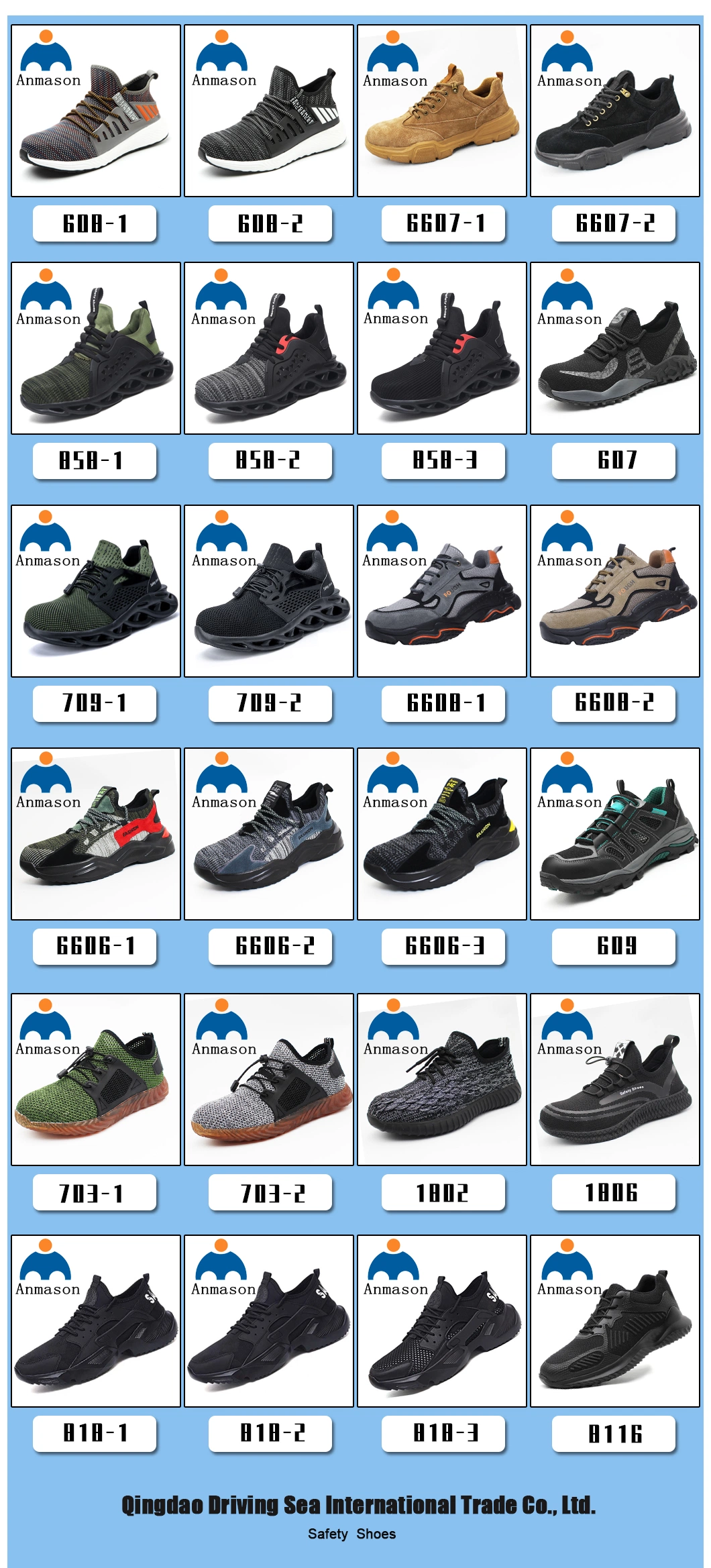 Black Waterproof PU Leather Injection Safety Shoes