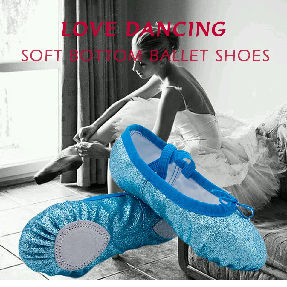 Soft Sole Flat Yoga Slippers Blue Pink Children Women Ballet Dance Shoes