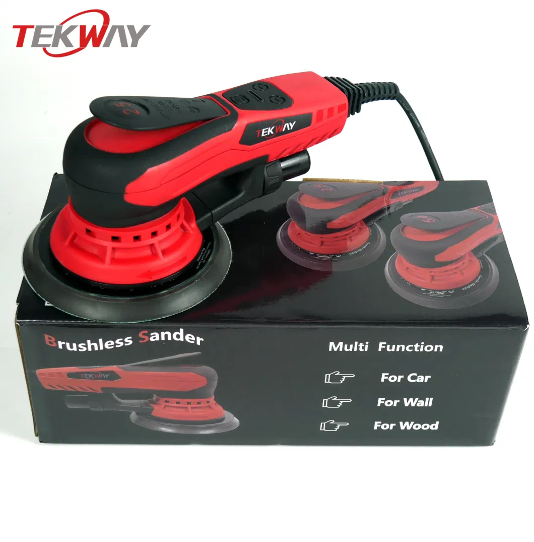 Tekway 220V Sander 75mm Portable Plug-in 2.5/5.0 Random Orbital Sanders Electric Brushless Sander Orbital for Car Wood