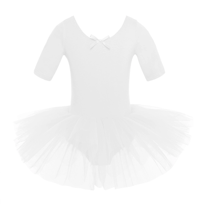 Dance Leotard Skirt Cutout Back Ballet Dance Tutu Dress Gymnastics Dancewear Costumes