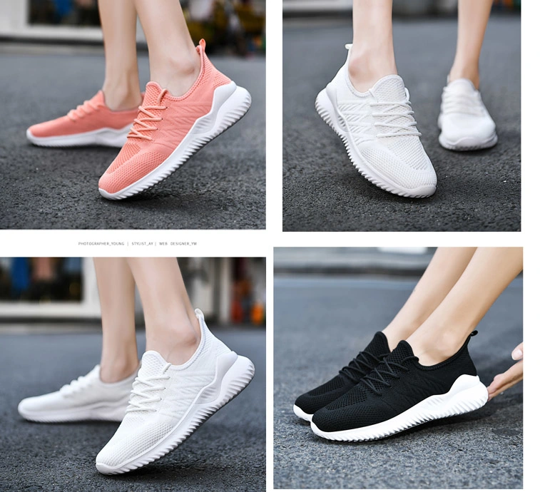 Fly-Knitted Small Quantity Fashion Sneakers Ready Ship Women Casual Shoes