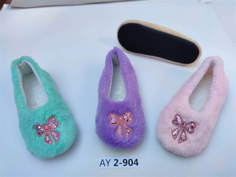 OEM Wholesale Plush Winter Women Floor Dancing Shoe