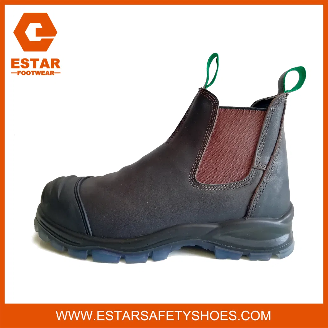 Elastic Sided Impact Absorbing PU Midsole Steel Toe Safety Shoes Sport