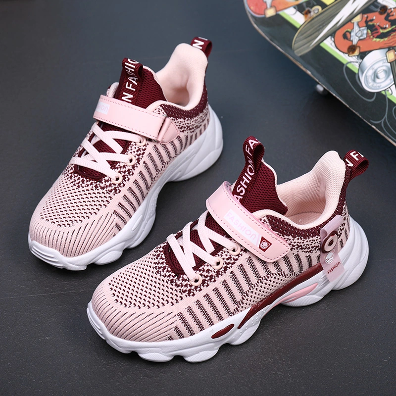 2022 Blk Pink Flyknit Sneakers Light Jogging Sneakers Girl Slip on Shoe