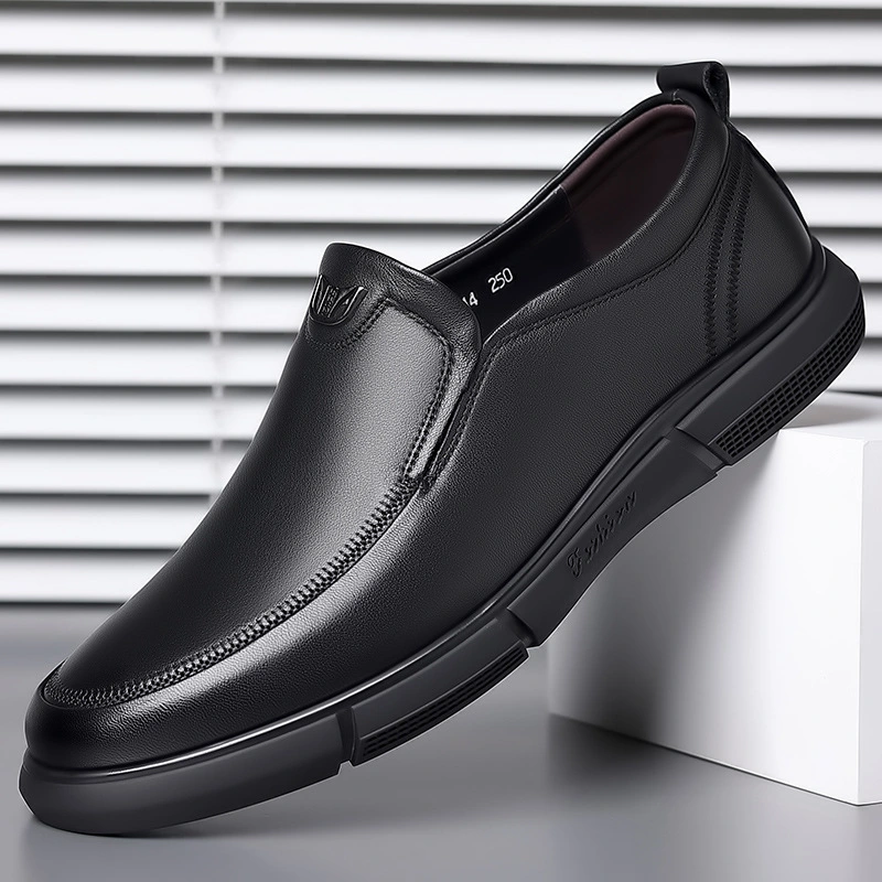 Men&prime; S Shoes Leather Slip-on Business Casual Men&prime; S Shoes