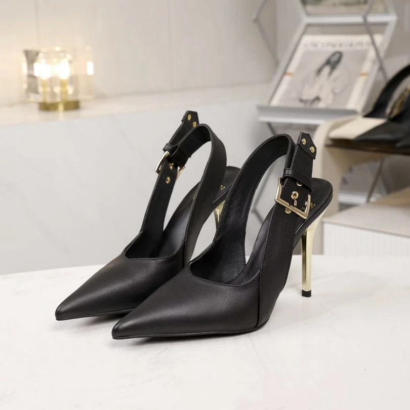 New Designed Square Toe Slip-on Chunky High Heels Fashion Genuine Leather Mary Jane Pumps High-Heeled Shoes for Women