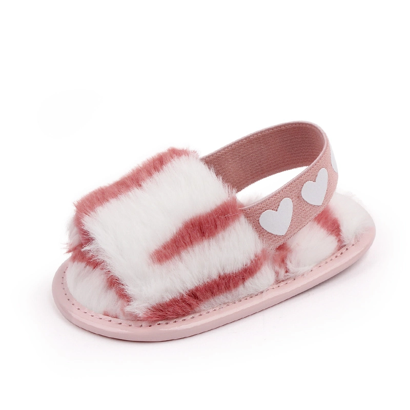 New Style Plush Slip-on Baby Casual Shoes Indoor for Girls Boys Sandals Elastic Band Slippers