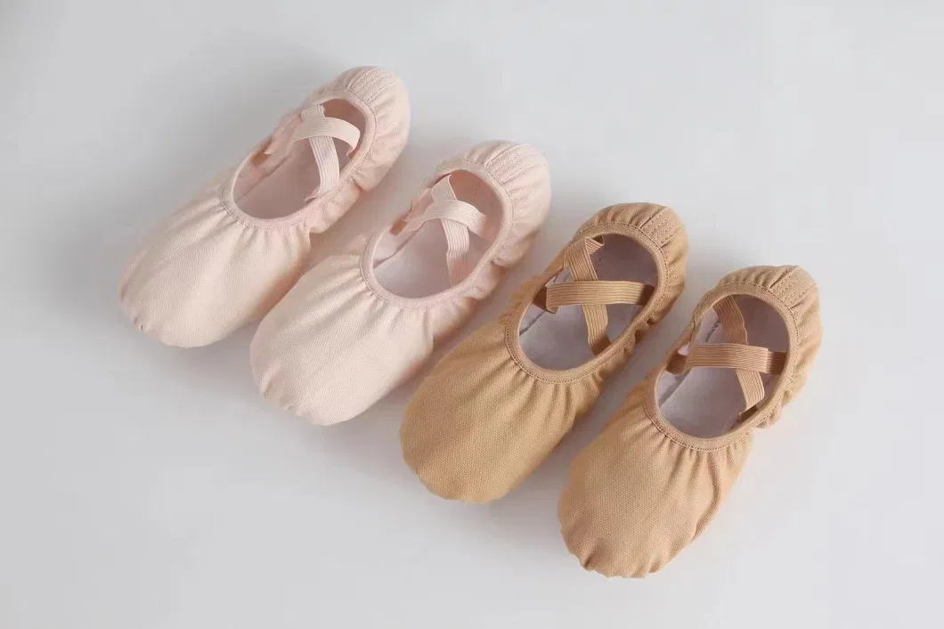 High Quality Pink Tan Stretch Canvas Ballet Shoe