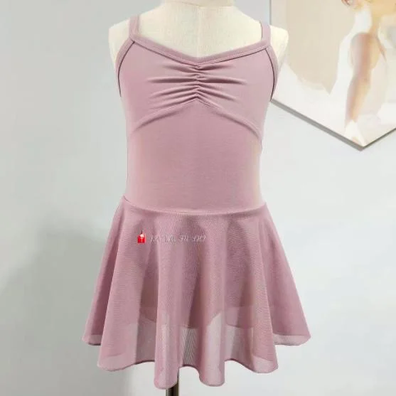 New Fashion Popular Wholesales Sleeveless Custom Colors Dance Wear Kids Girls Chiffon Mesh Blue Ballet Dress