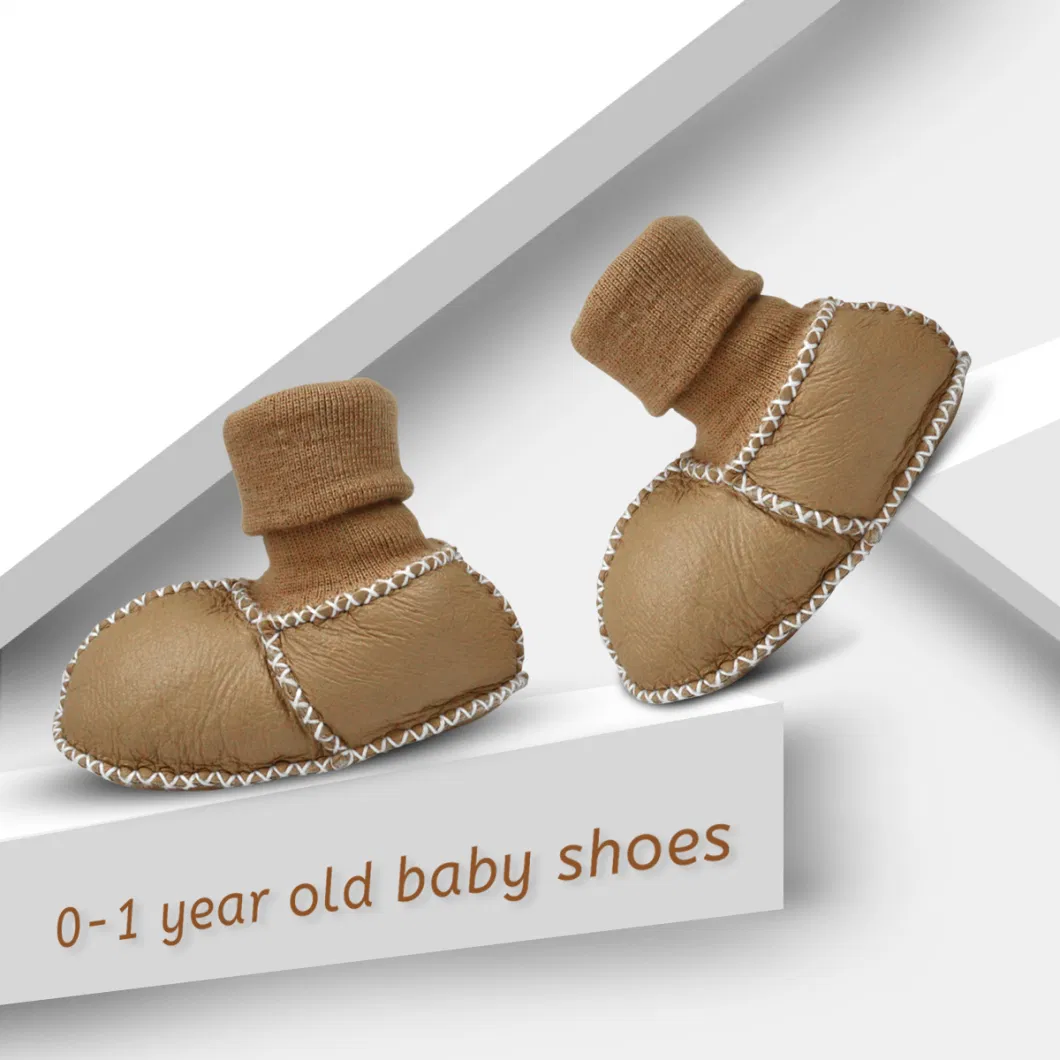 Baby Boy Sheepskin Suede Boots Soft Sole Baby Walking Shoes