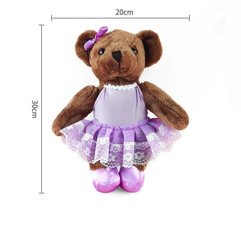 Tricolor Ballet Dress Bear Super Soft Stuff Cute Ballet Bear Plush Toy