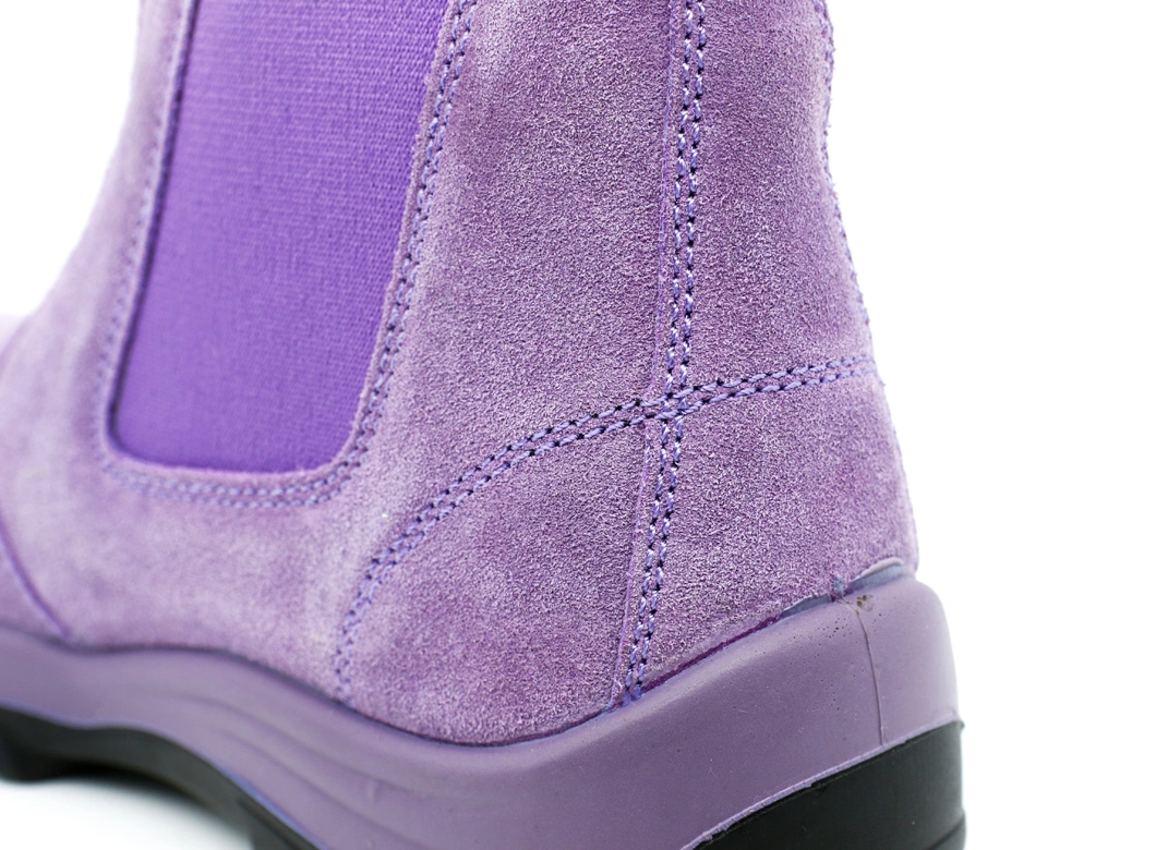 Purple Elastic Pull Tab Work Safety Boot Shoes