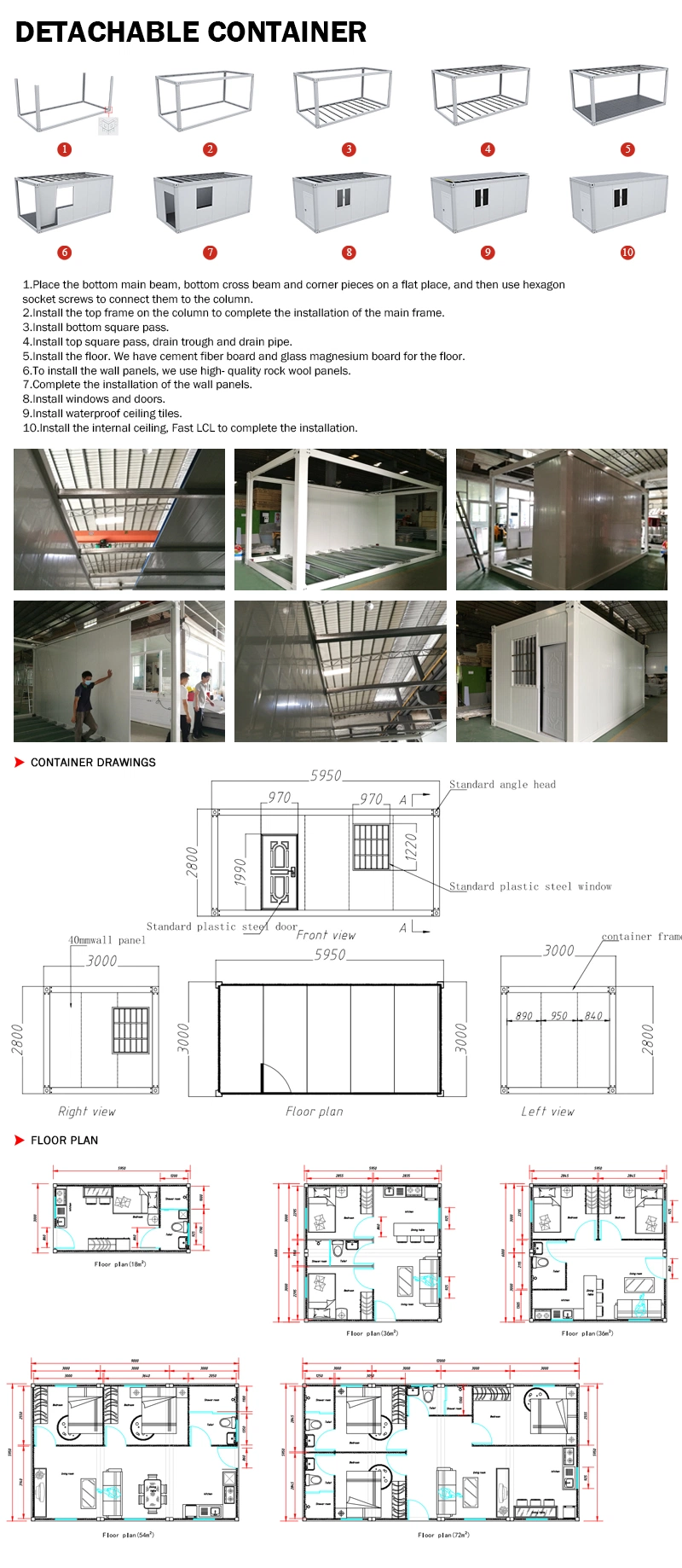 Foldable Prefab Houses Mobile Container Apartment Hospital