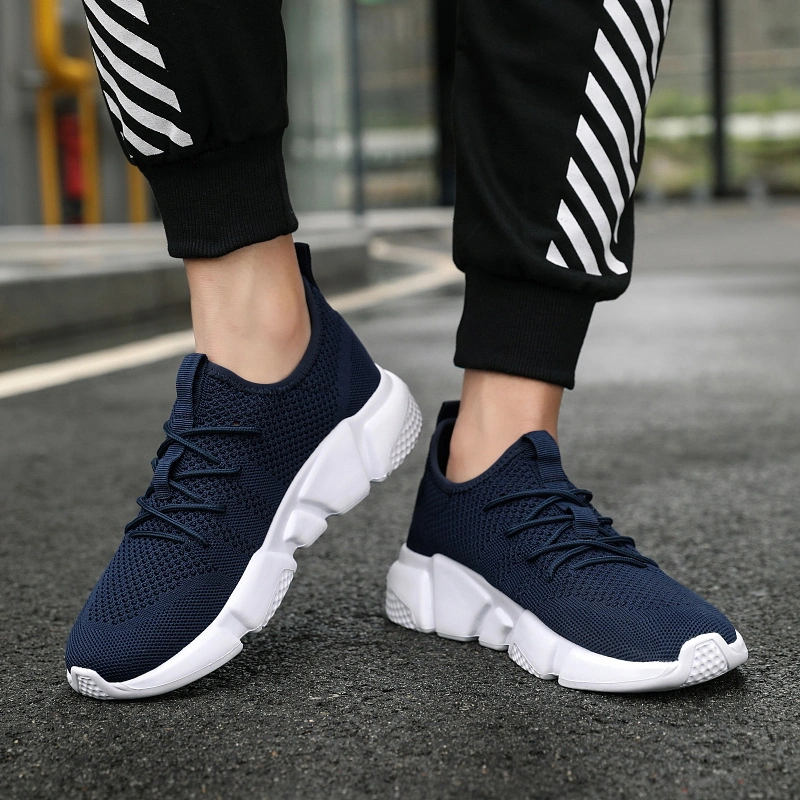 Stylish Breathable Knit Fabric Upper Men Sports Shoes