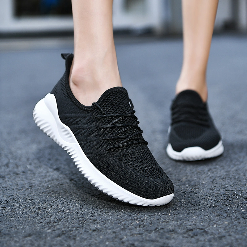 Fly-Knitted Small Quantity Fashion Sneakers Ready Ship Women Casual Shoes