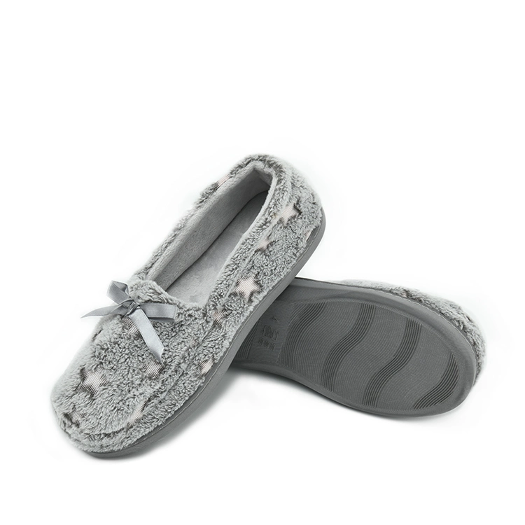 Factory Wholesale Trendy Embossed Star Mule Slippers TPR Outsole Indoor Bedroom Women Comfort Shoe