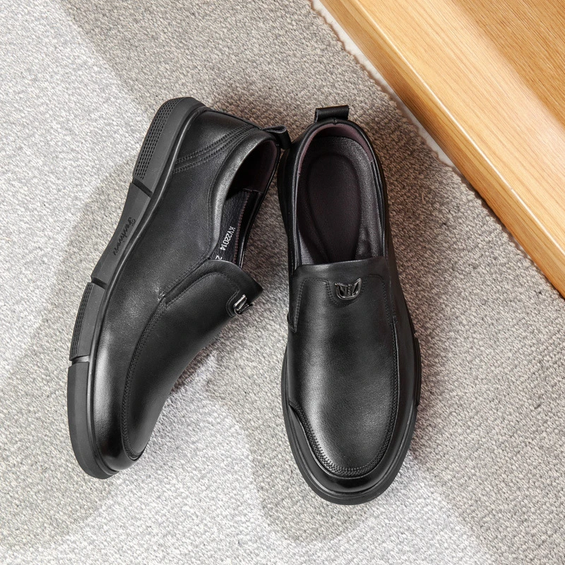 Men&prime; S Shoes Leather Slip-on Business Casual Men&prime; S Shoes